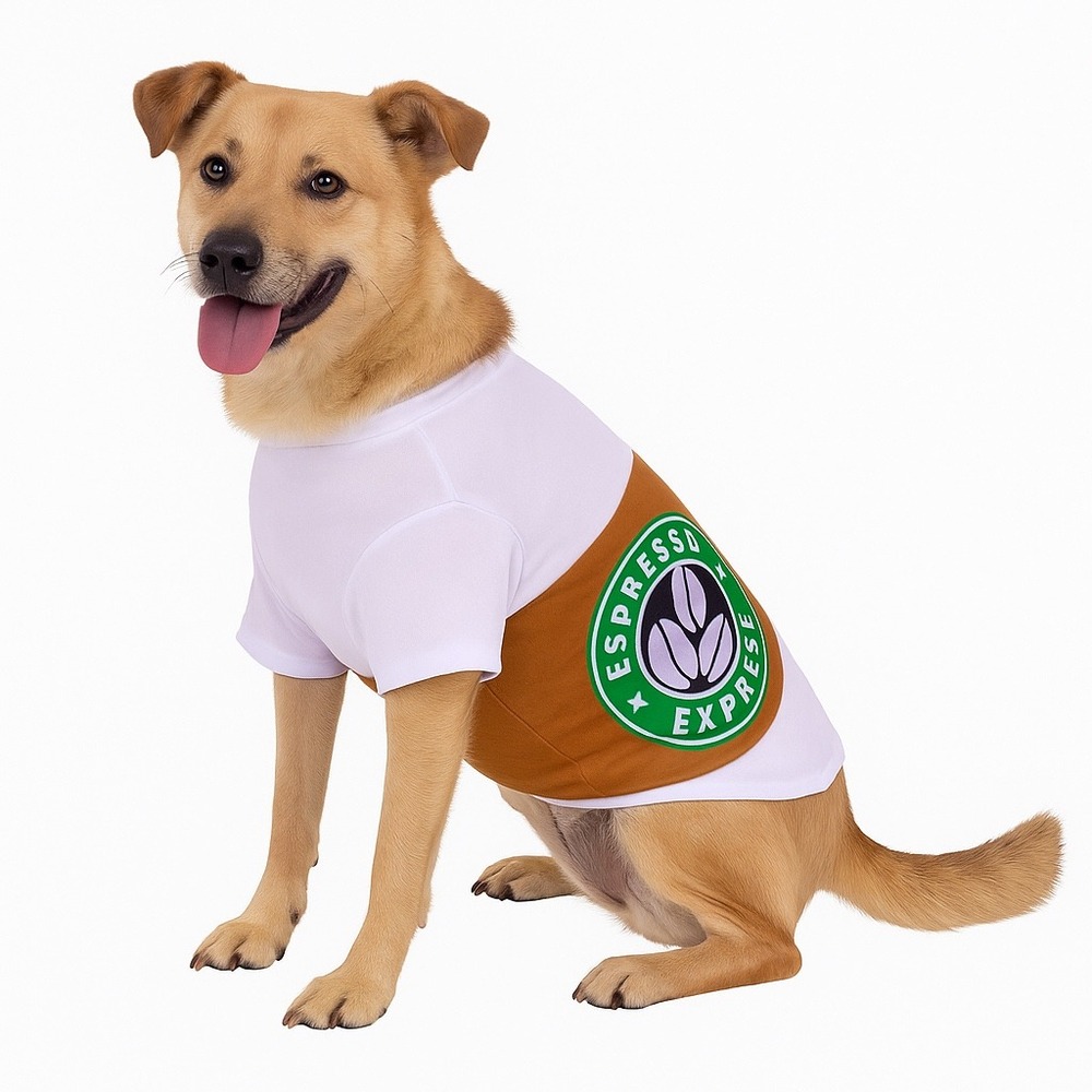 PUPPUCCINO Dog Shirt Costume Espresso Express Pet Outfit‎ - Medium